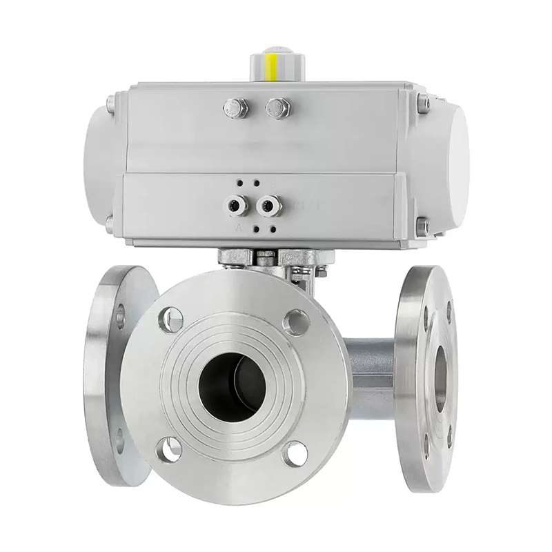 T-type or L-Type Pneumatic Flanged 3-way Ball valve